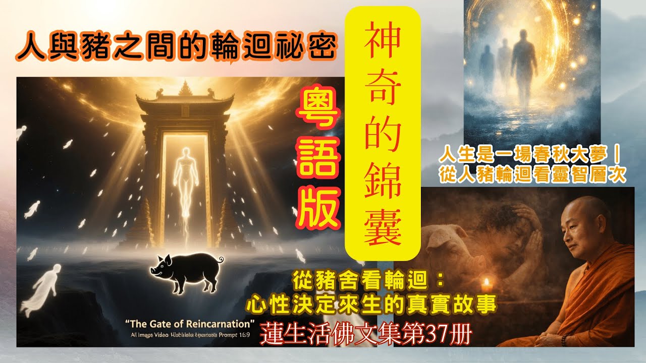 39- （粵語）#蓮生活佛文集精選（【神奇的錦囊】人從豬舍看輪迴：心性決定來生的真實故事｜從人豬輪迴看靈智層次  #三輪雷藏寺 #釋蓮央上師