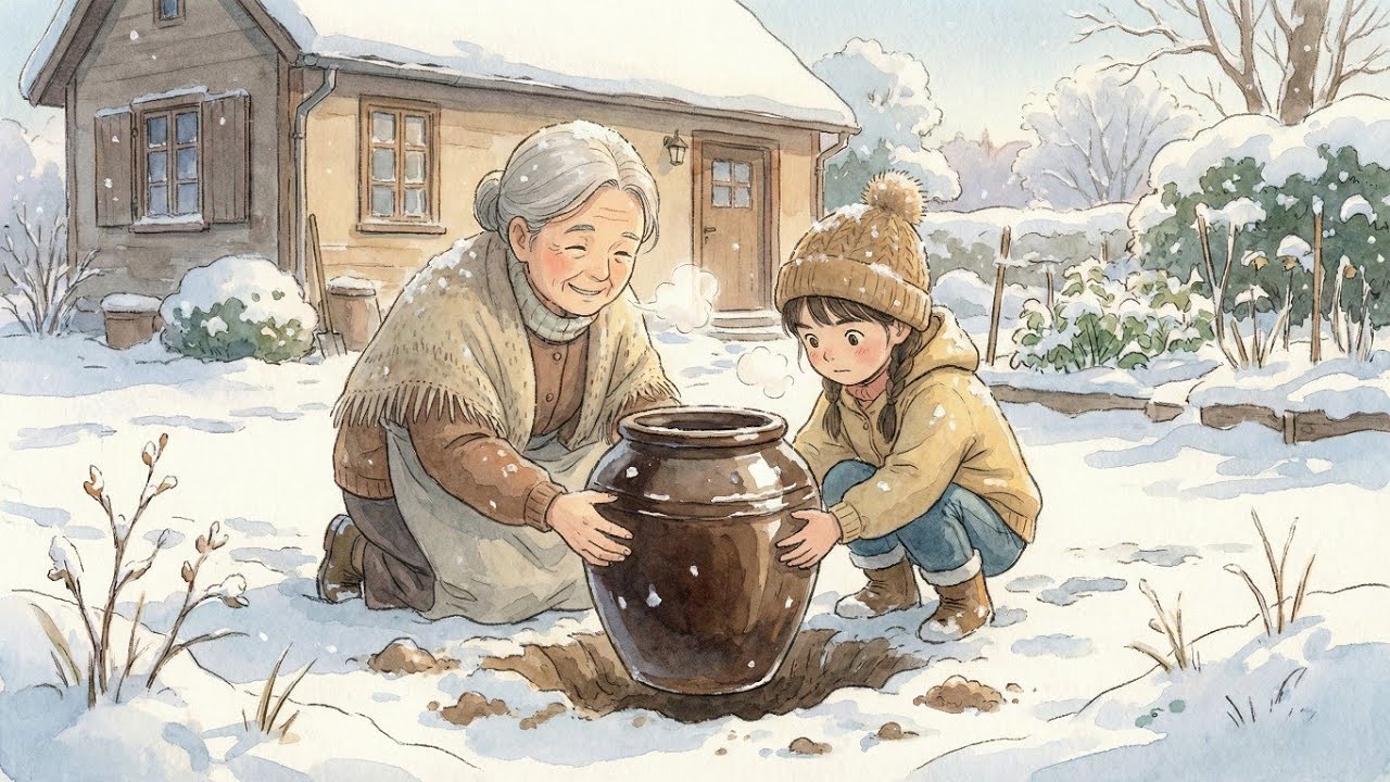 Ghibli-Style Winter Cooking: Making Kimchi on the First Snow | Cozy ASMR