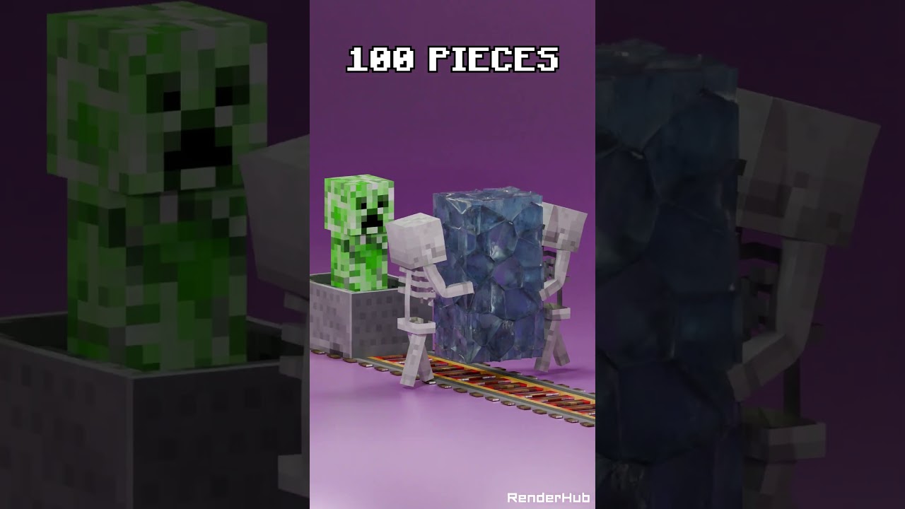 3D Satisfying Minecraft Simulation in Blender
