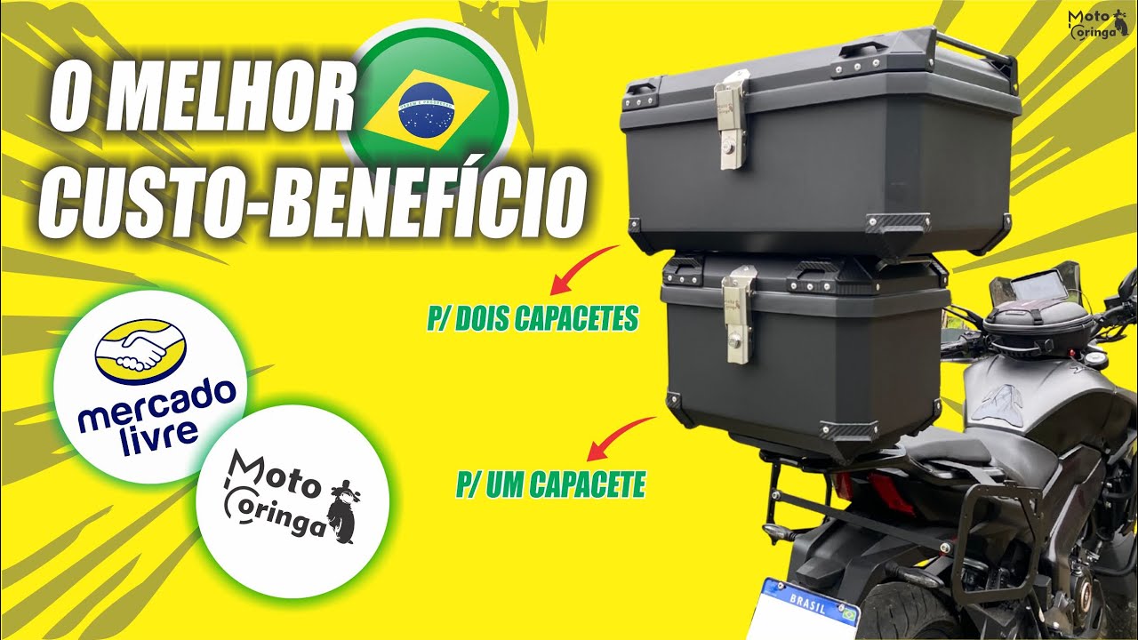 Como instalar baú top case na sua moto. Para um ou dois capacetes pelo mercado livre