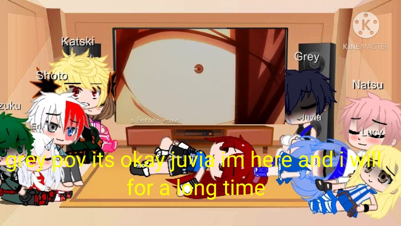 mha+ fairy tail Reacts to each other pt 2 (gruvia)