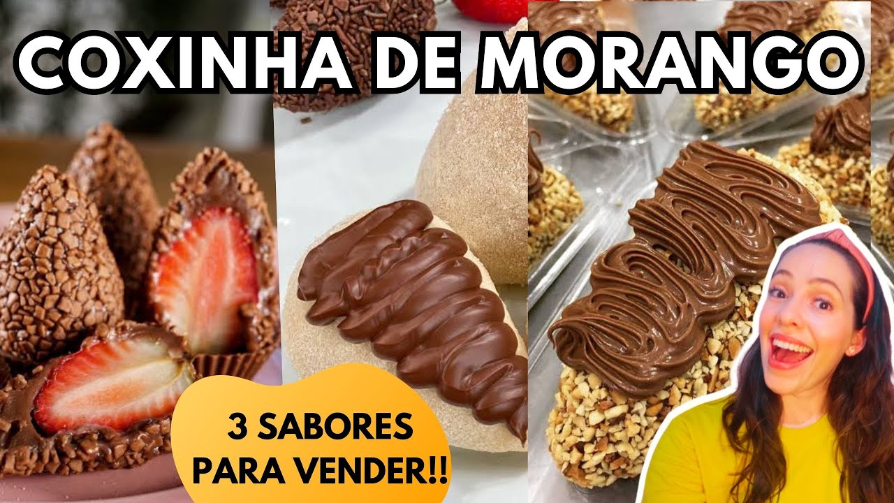 3 SABORES DE COXINHA DE MORANGO PARA VENDER | Como fazer coxinha de morango