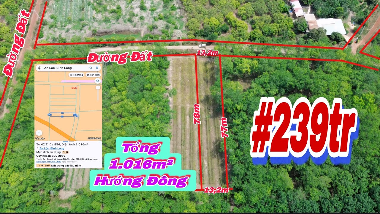 (14) 239tr | Điện, dân đầy đủ, ngang 13m tổng 1.016m² LH 0867251968 #bdsbinhphuoc