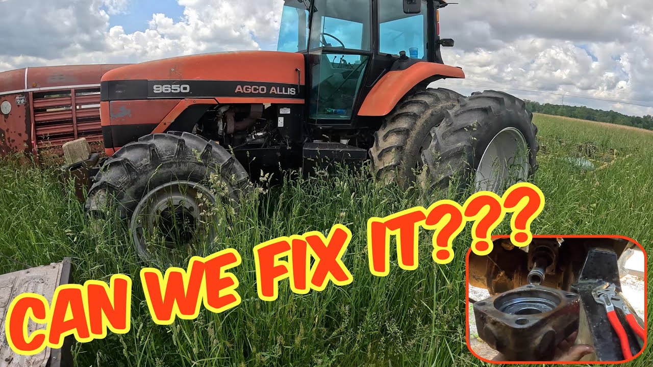 Poor NEGLECTED 9650 AGCO tractor: CAN WE FIX IT??? Will it run again???? Steering cylinder repair