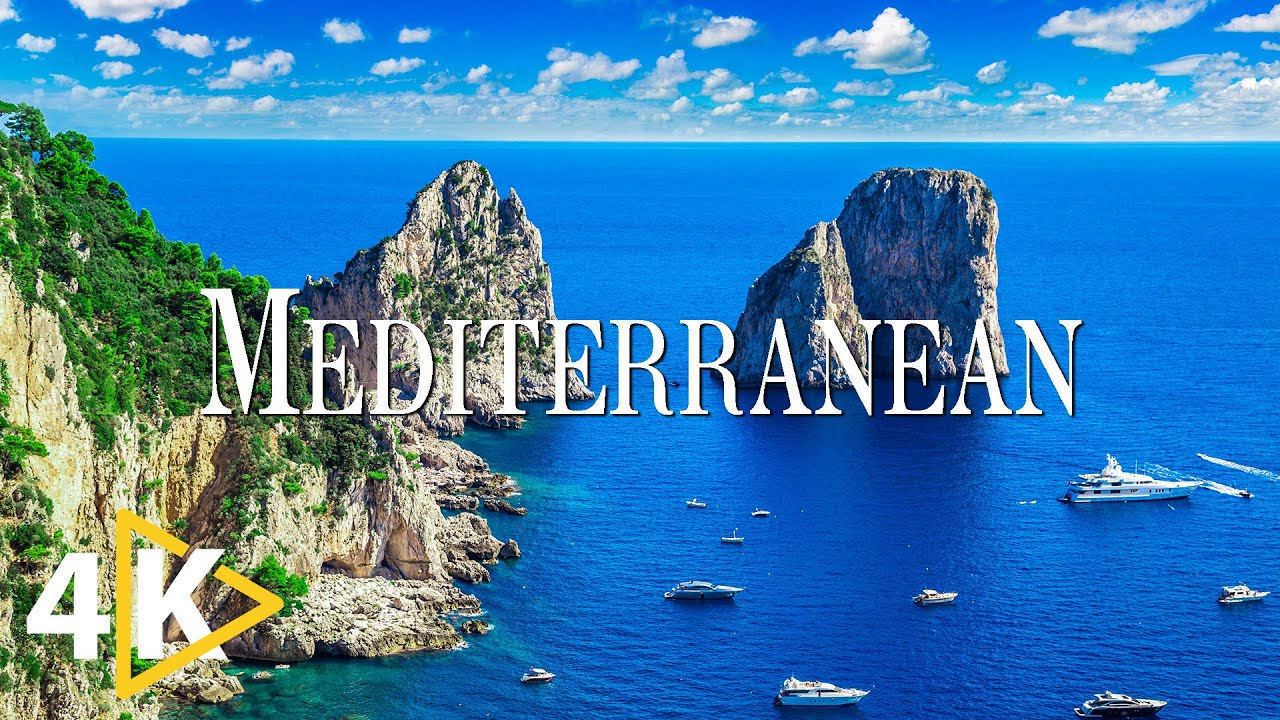 FLYING OVER MEDITERRANEAN (4K UHD) — успокаивающая музыка и красивые видеоролики о природе