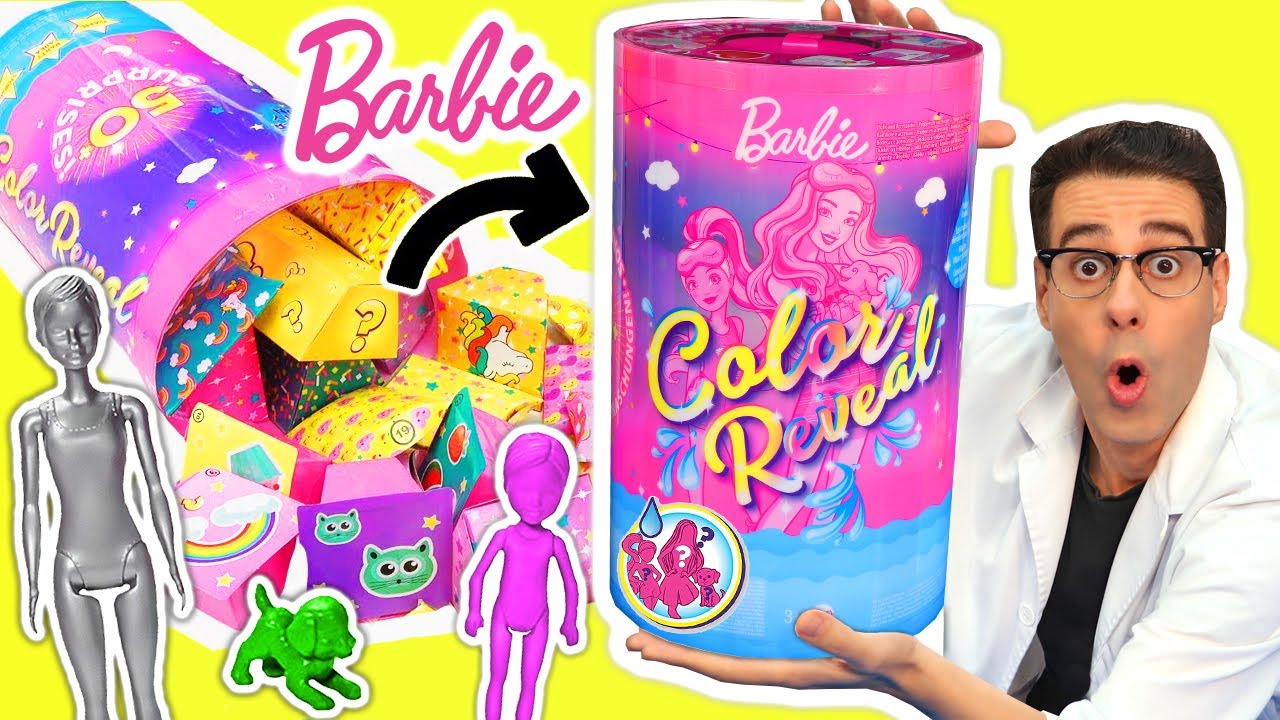 ABRO 50 SORPRESAS de BARBIE COLOR REVEAL con Barbies Mágicas y Juguetes | Curiosidades con Mike