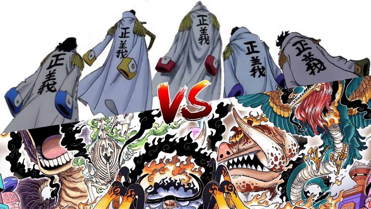 Адмиралы против Горосея || One Piece