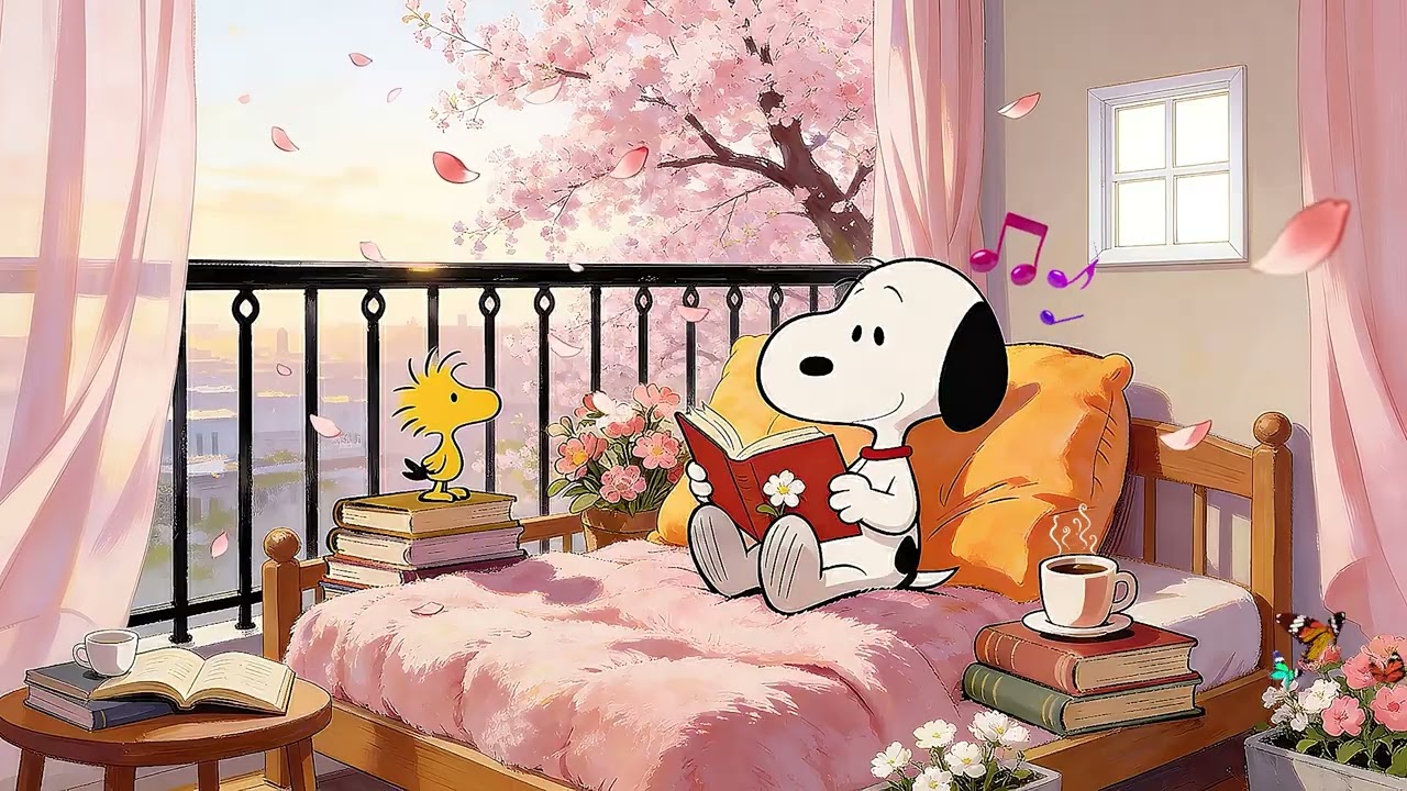 🦋Snoopy Peaceful Spring Morning🌷Calm Lofi for Relax & Study