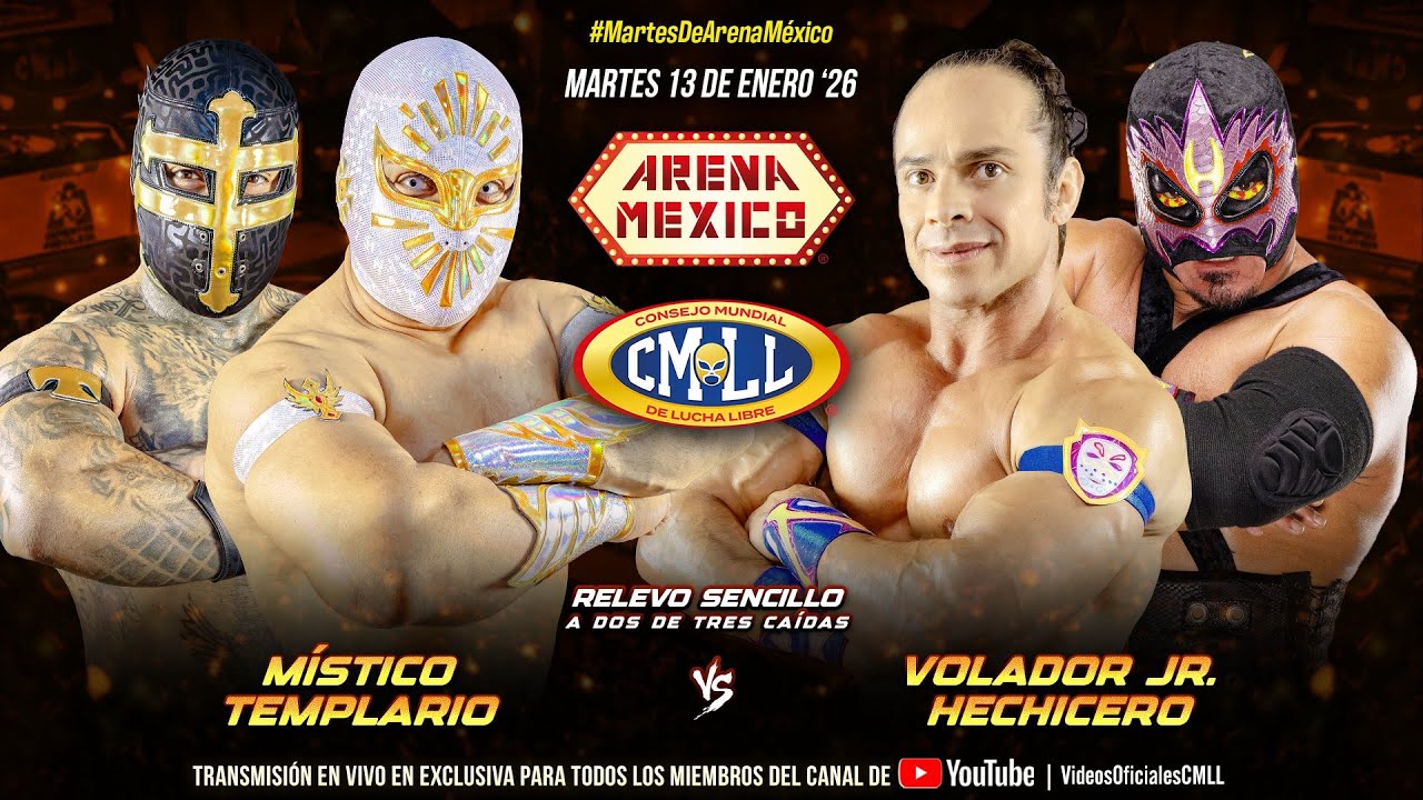 CMLL HIGHLIGHTS  13 DE ENERO ´26 || MÍSTICO Y TEMPLARIO VS VOLADOR JR. Y HECHICERO