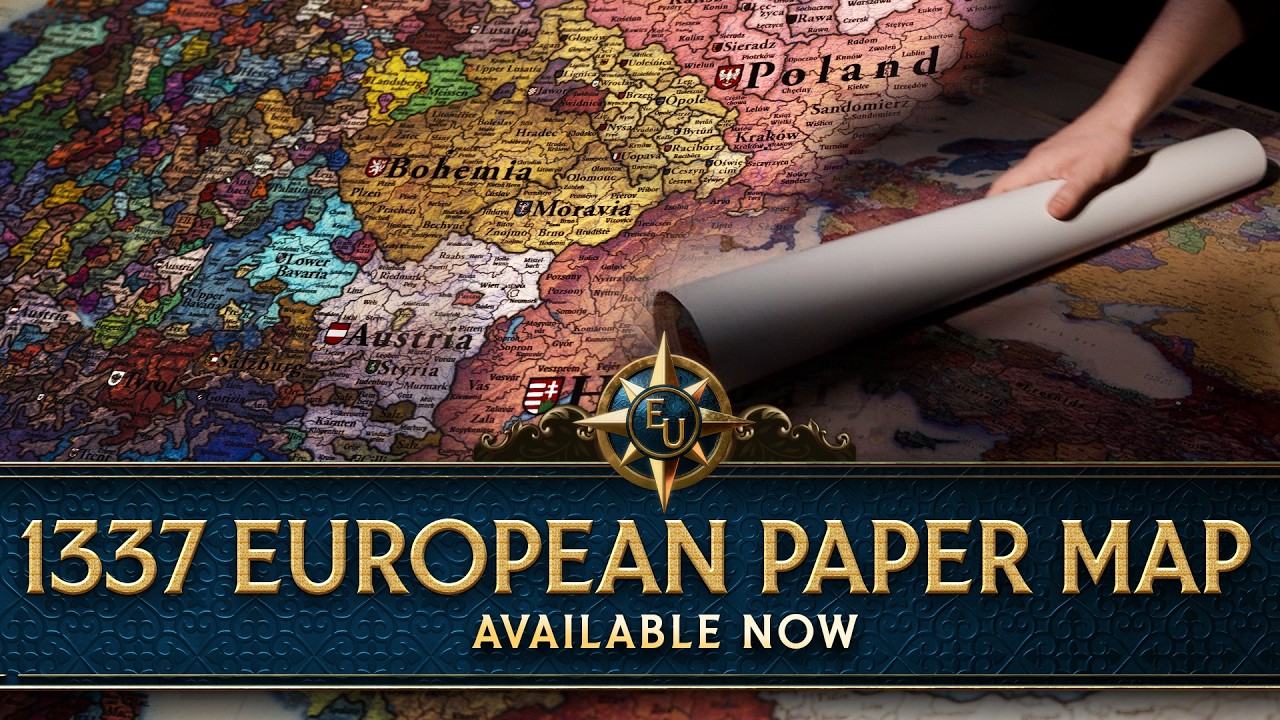 1337 Europe Paper Map by Kartenverk &mdash; Available Now
