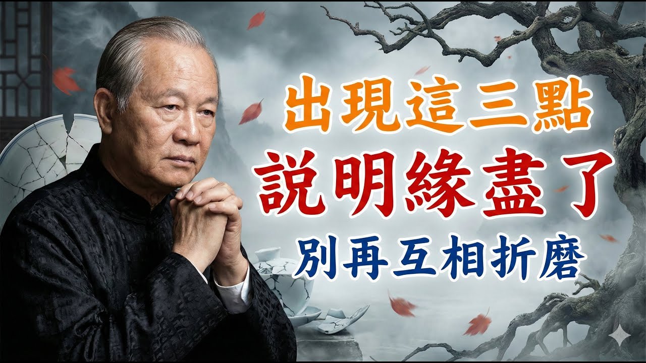 緣分盡了，別再互相折磨！曾仕强：當這三個徵兆出現，老天在逼你離開。#曾仕强 #易经智慧 #中國文化 #人生哲學 #情感 #緣分