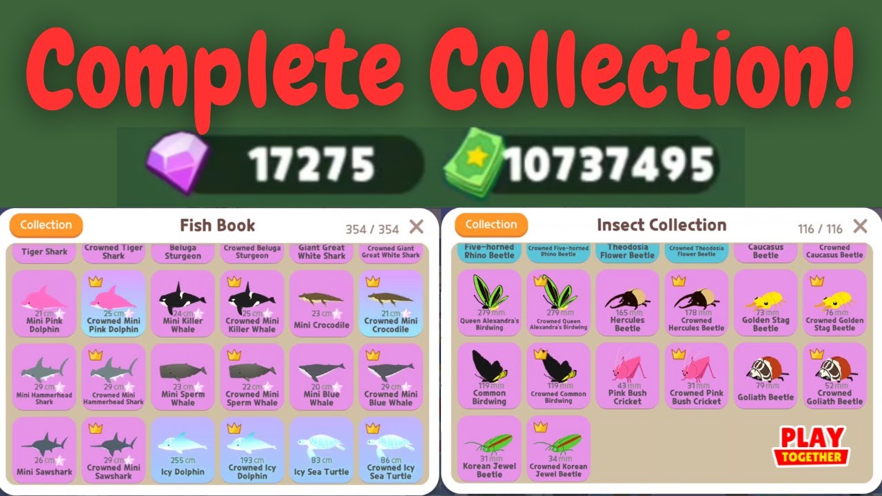 Complete Fish and Insect Collection + House Tour!! | Play Together