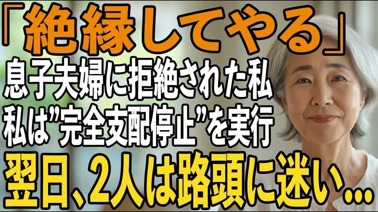 「絶縁してやる」冷たく宣言する息子夫婦。その夜、私は即座に援助を停止→翌日、お望み通り一生のお別れをした結果【シニアライフ】【60代以上の方へ】