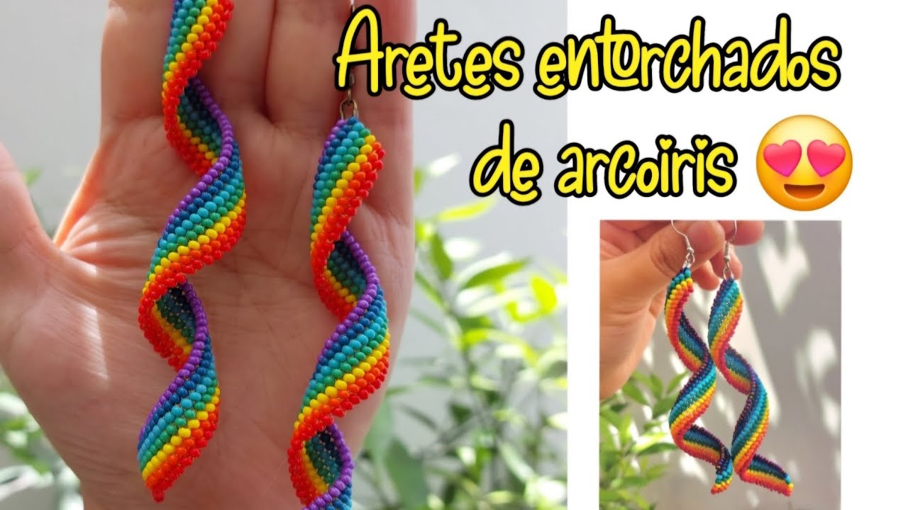ARETES ENTORCHADOS de #mostacillas POCOS materiales y muy FÁCILES de tejer #beads #beadswork