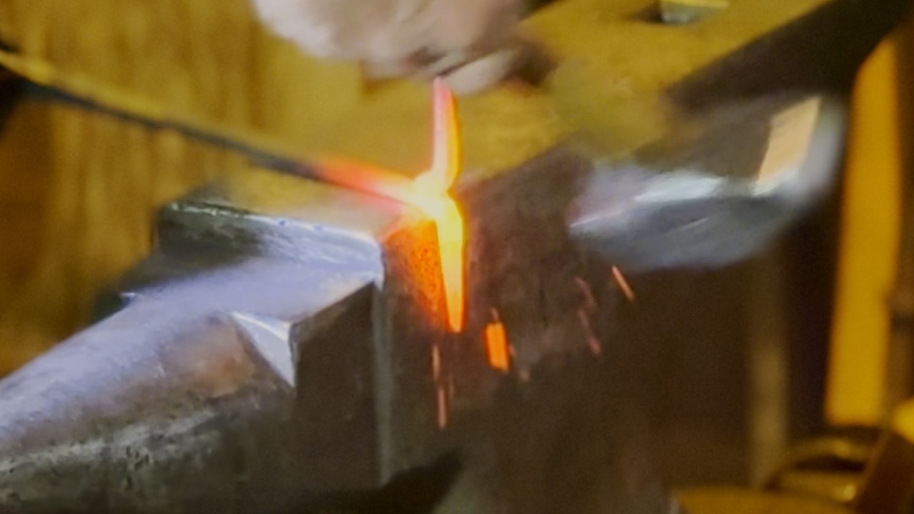 Forged Steak Fork Blacksmith Demonstration | Punch & Drift Hole