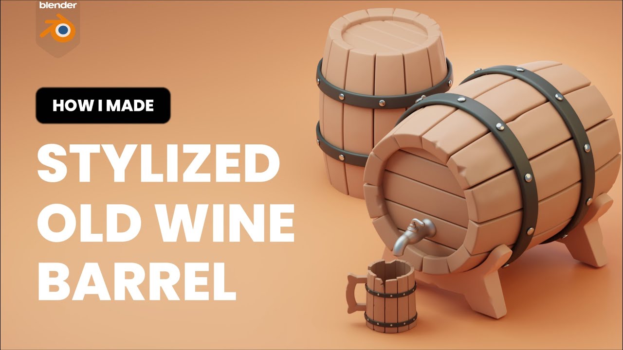how to make old wine Barrel in blender