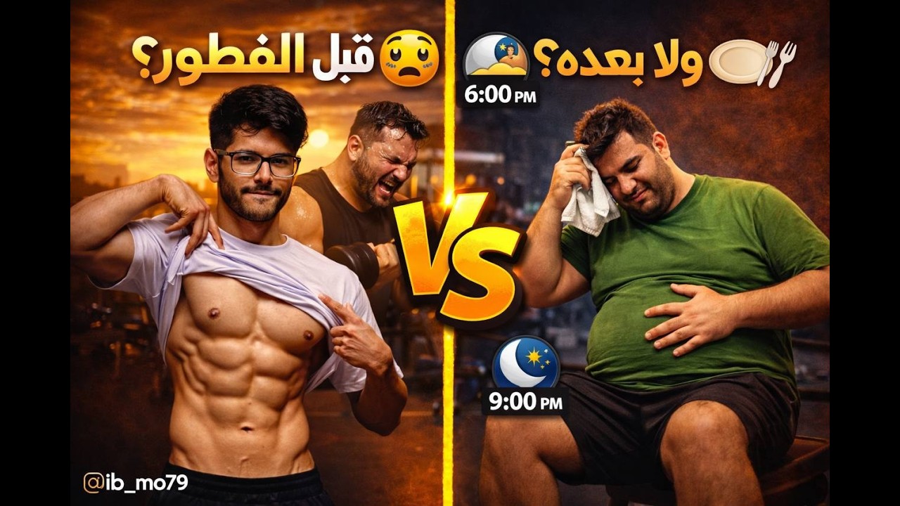 س / تتمرن قبل او بعد الفطور في #شهر_رمضان ؟! 💪🏋️