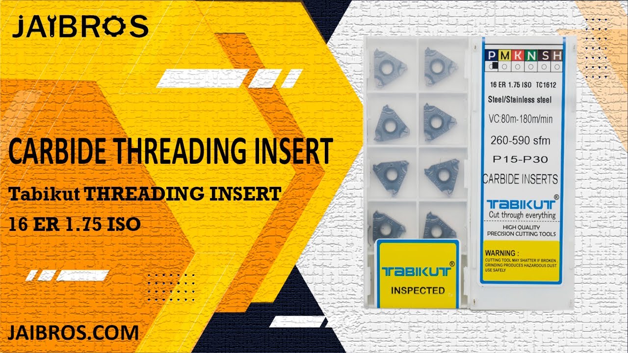 Tabikut External Threading Carbide Inserts 16ER 1.75 ISO - Jaibros (CNC Machine Tools)