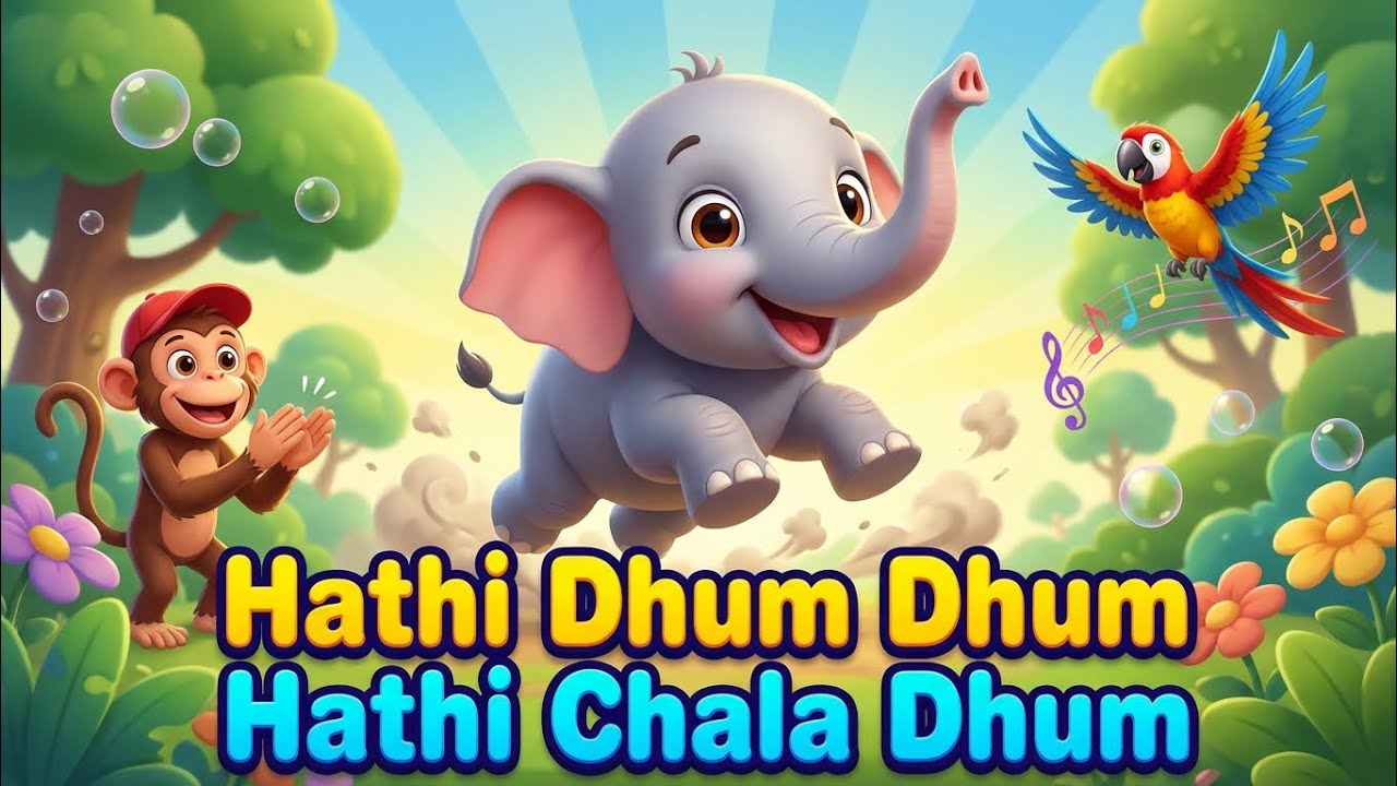 Hathi Chala Dhum Dhum Dhum 🐘 | Fun Jungle Dance Poem for Kids