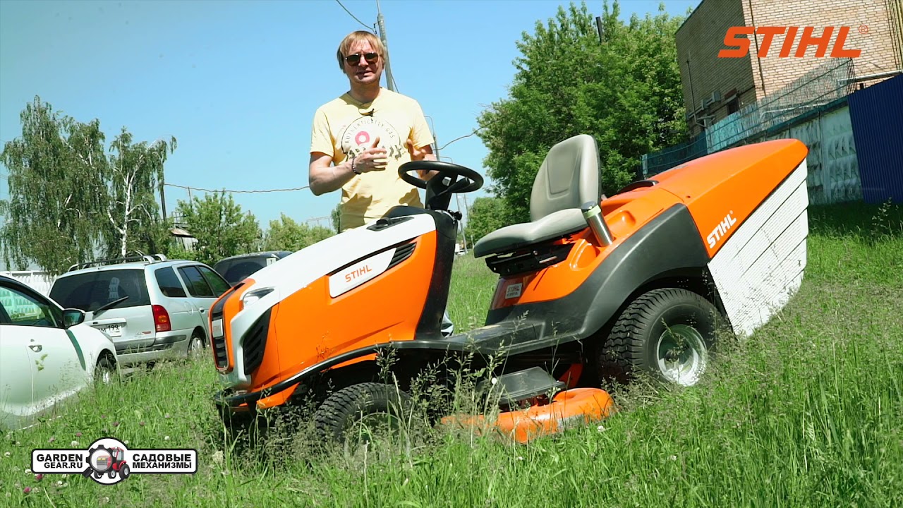 Садовый трактор STIHL RT 6127.1 ZL - обзор в работе.