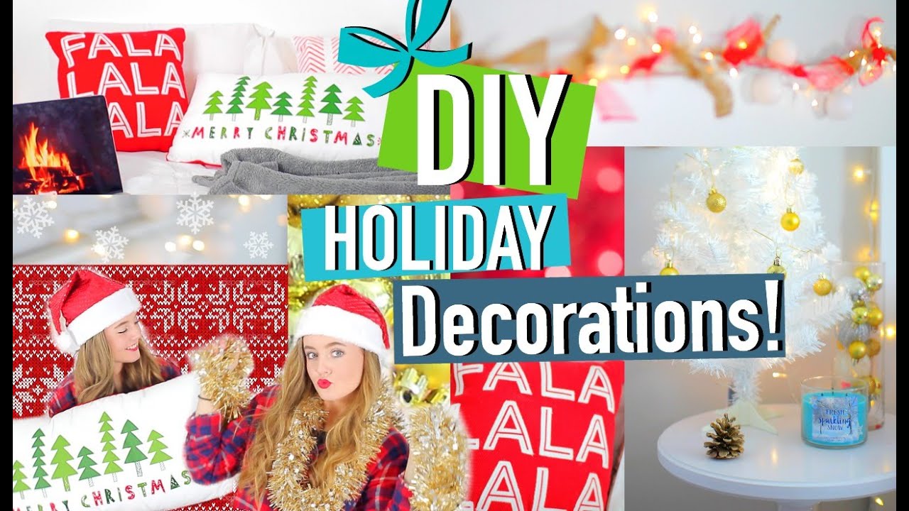 DIY Holiday Room Decorations! + Cute & Easy Tumblr Inspired Decor!