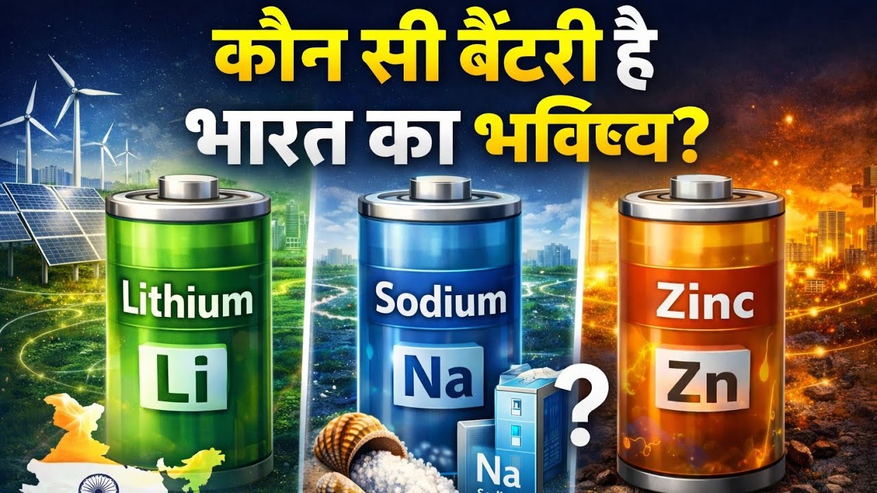 Lithium-ion vs Sodium-ion vs Zinc-ion Battery | Kaun Si Battery Hai Bharat Ka Future? | UPSC