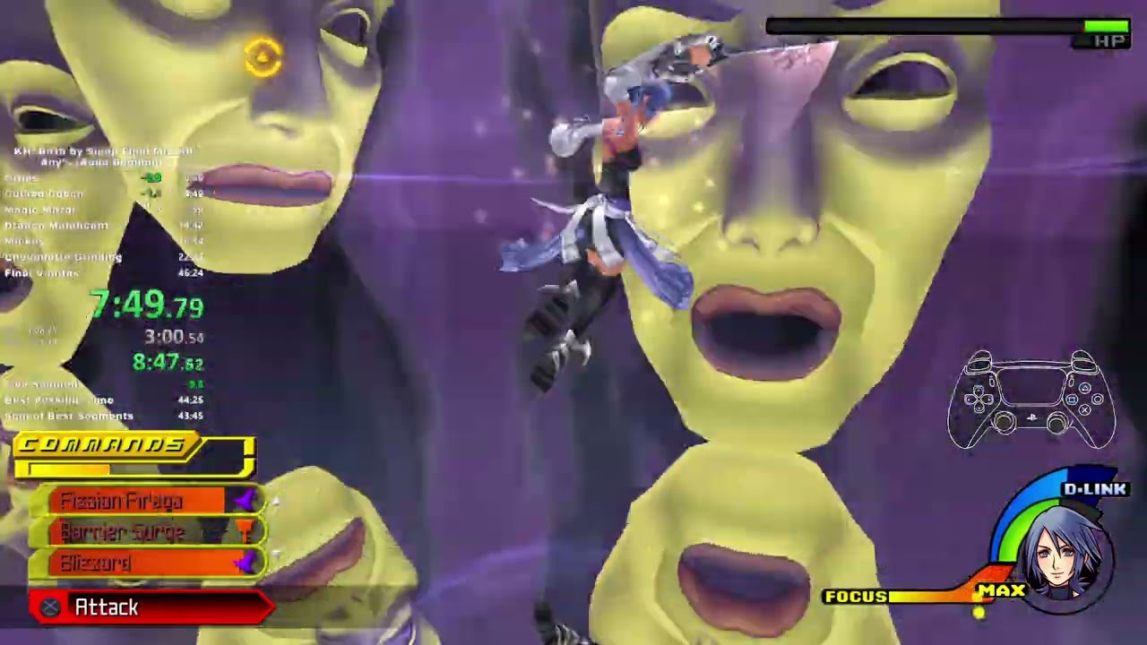Kingdom Hearts Birth by Sleep Final Mix Speedrun : Any% Aqua en 45:50 (PC)