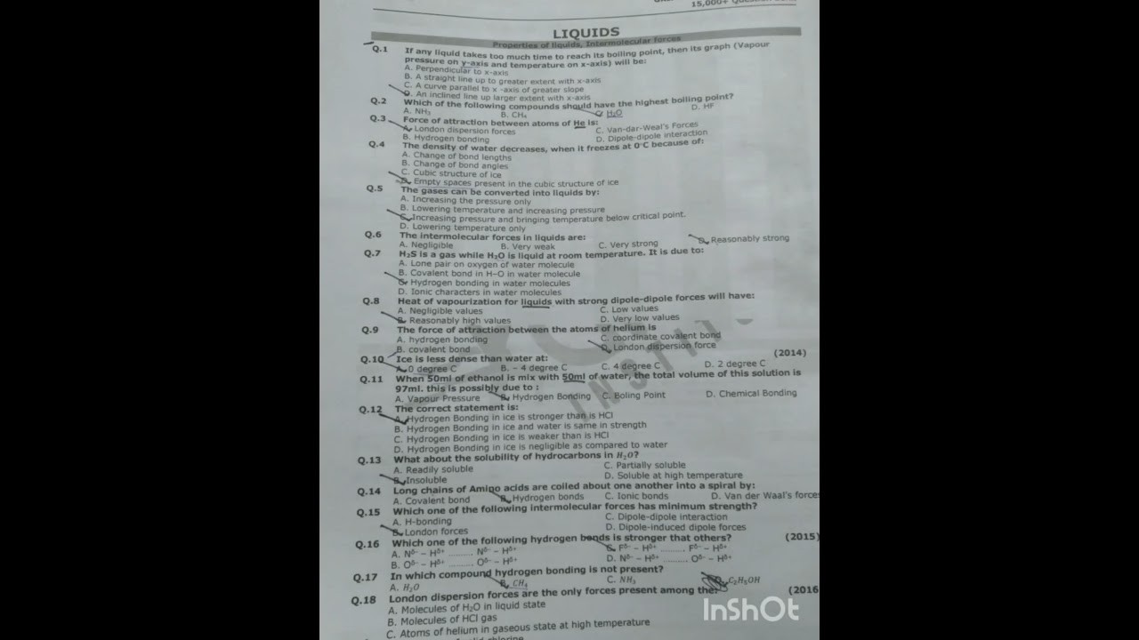 Chapter 3: Gases, states of matter MCQs for class 11 | KIPS Academy | MDCAT & ECAT Chemistry