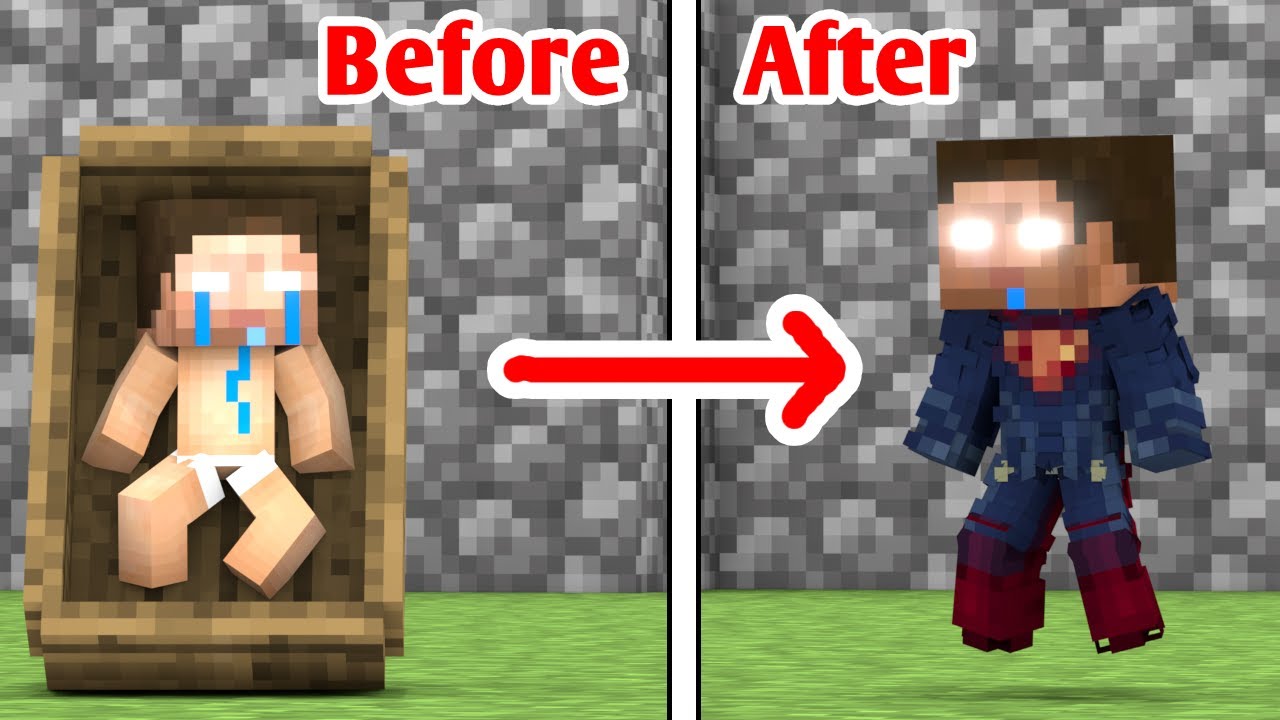 Baby Herobrine is Superman - Minecraft Animation