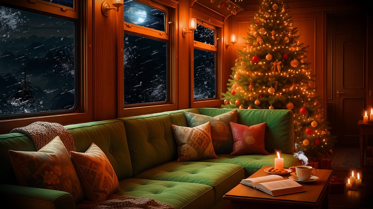 Christmas on Rails - Dreamy Train Cabin Ambience with Soft Lights, Hot Coffee & Calm Winter Nights