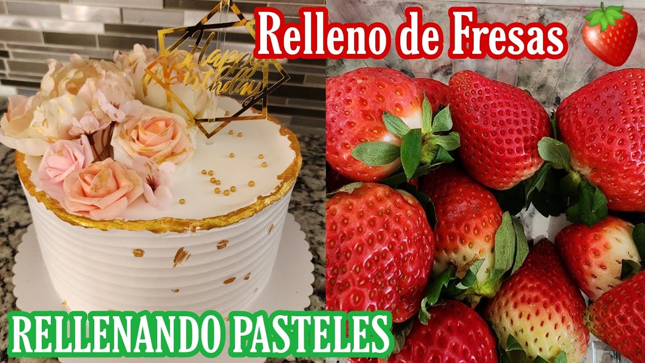 RELLENO , fresa 🍓 | relleno crema Nutella | pasteleando en vivo con AzulCakes