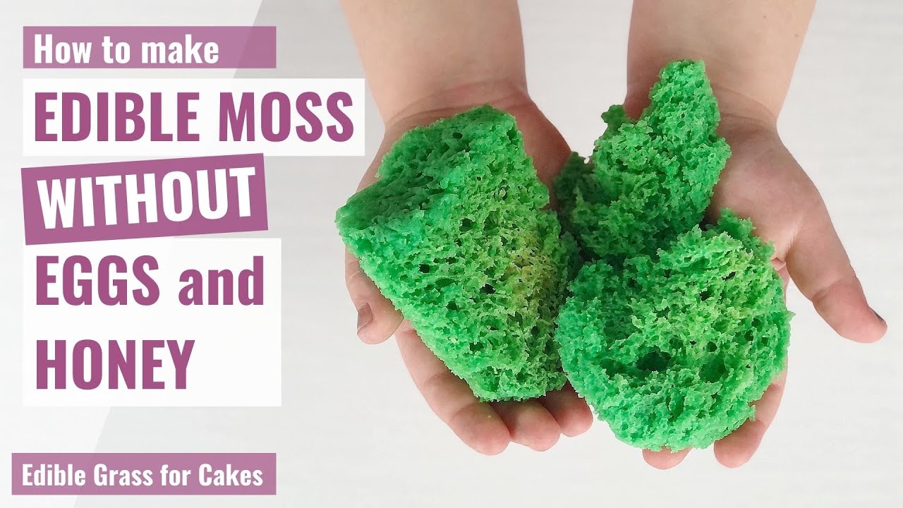 HOW TO MAKE EDIBLE MOSS WITHOUT EGGS AND HONEY | Edible Grass for Cakes | Edible Easter Grass