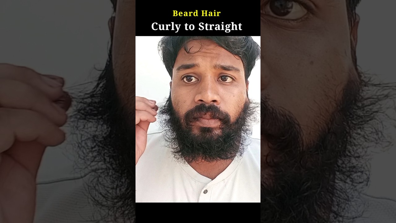 Beard hair curly to straight 🥸 #howtosetbeard #beardstyle #beard #mensgrooming #beards