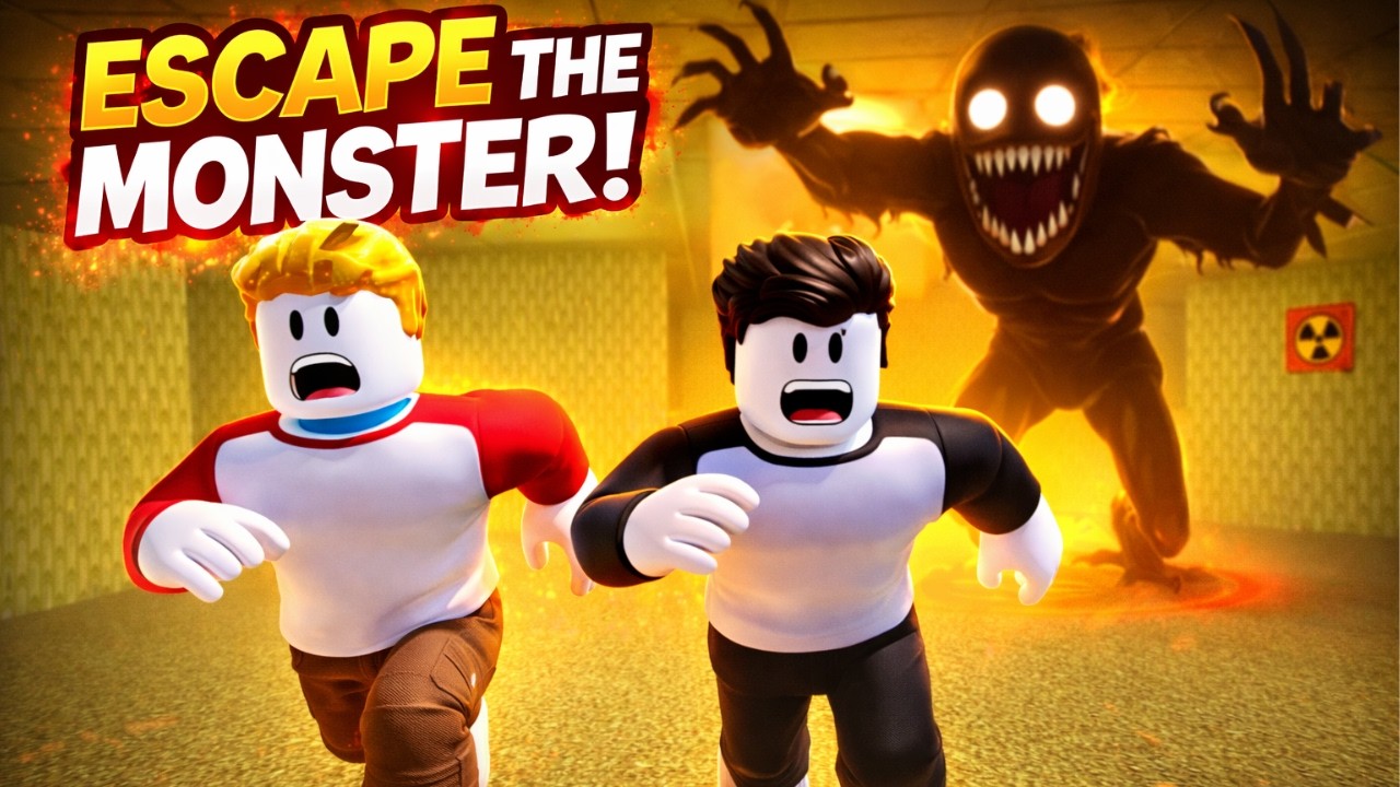 ESCAPE THE MONSTER in Roblox! 😱 (Backrooms Survival)