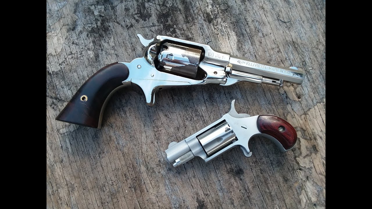 Карманный револьвер Remington .31 против мини-револьвера NAA 22 LR — тест скорости, пробивной спо...