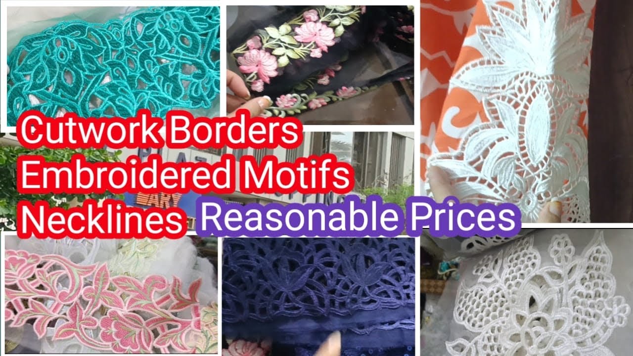 Plaza Shopping Center Karachi | Cutwork Borders | Embroidered Necklines | Motifs | Reasonable Price