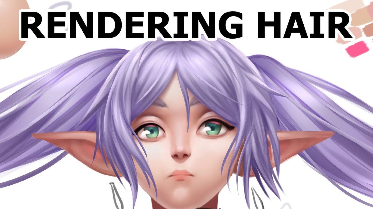 Rendering Frieren's Hair! #frieren #digitalart #howtopaint
