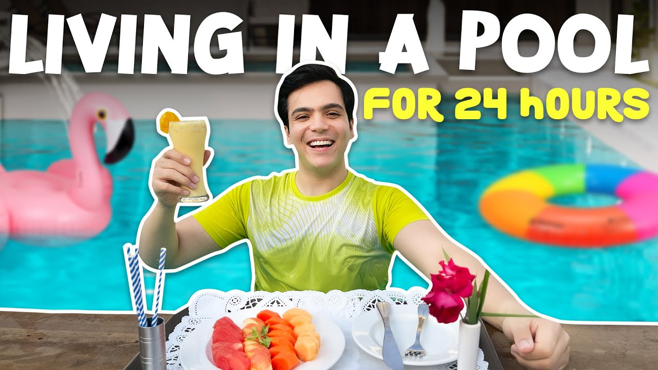 LIVING IN A POOL FOR 24HOURS CHALLENGE 😱🏊‍♂️ | RAJ ANADKAT |