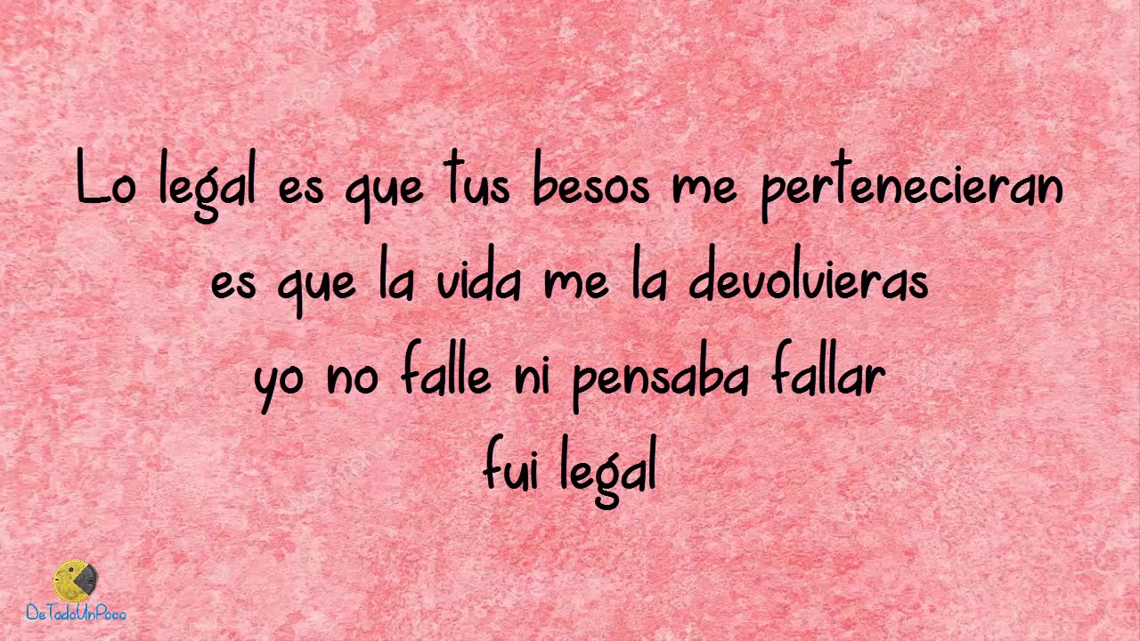 Lo legal - El bebeto - letra