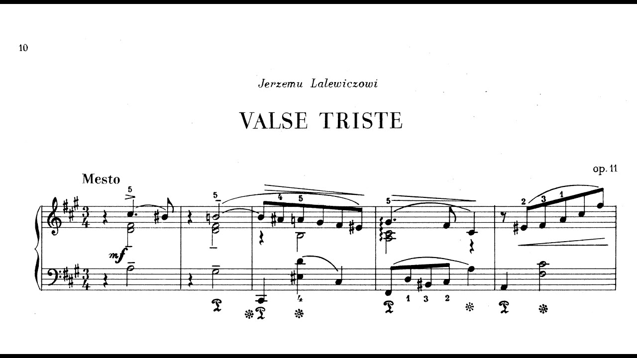 Aleksander Michalowski - Valse triste, Op.11