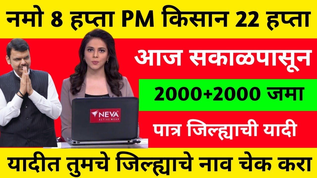 नमो शेतकरी 8 हप्ता जमा PM किसान योजना 22 हप्ता | PM kisan yojana | Namo shetkari yojana 