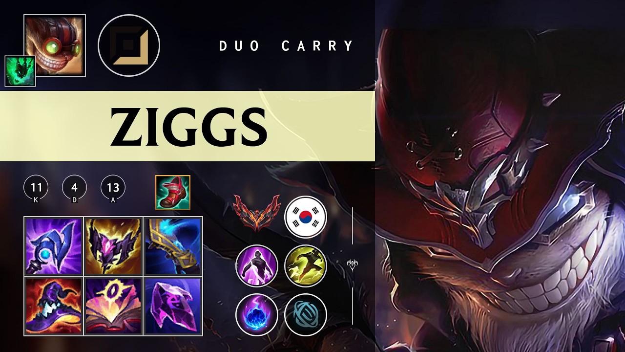Ziggs Carry vs Lucian - KR Grandmaster Patch 26.04
