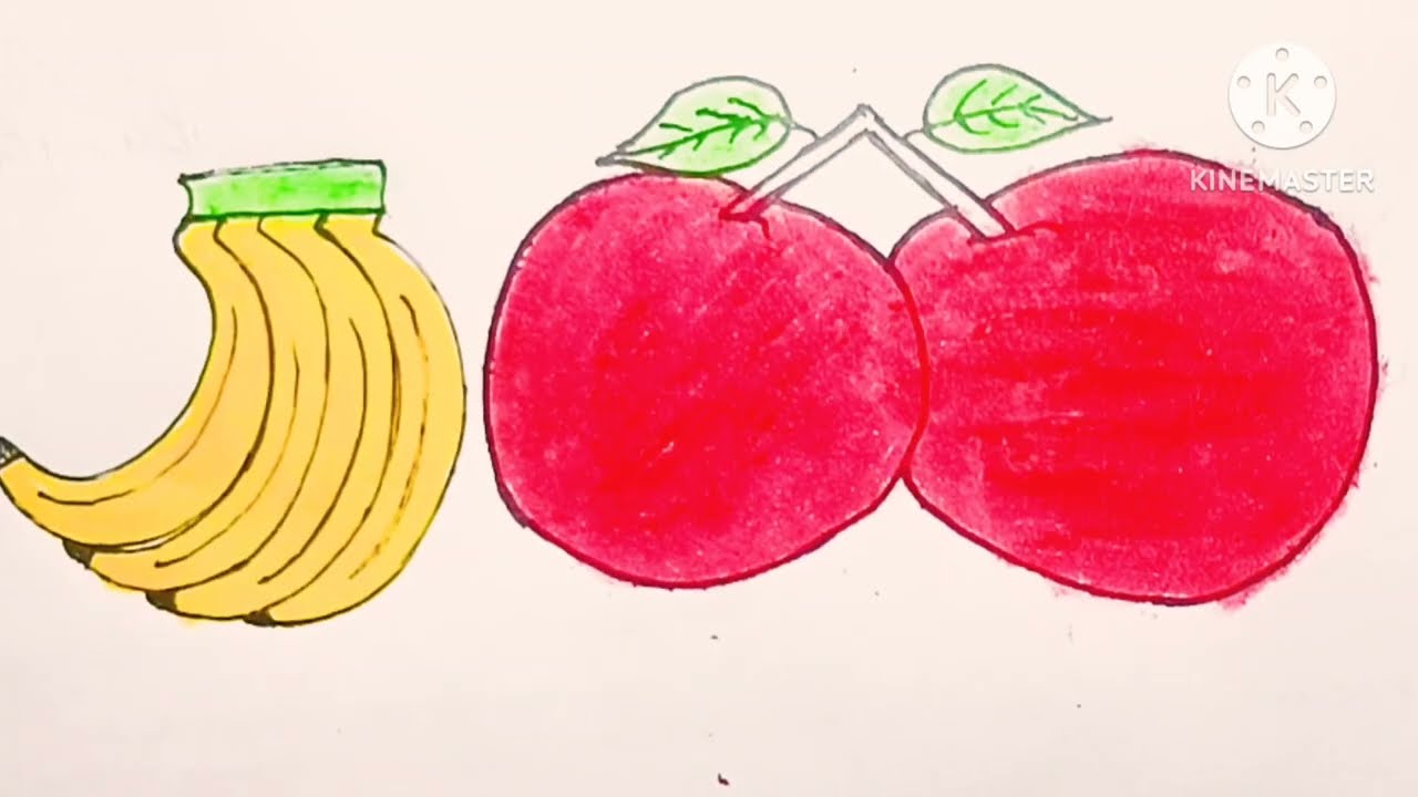 How to drow easy beautiful coloring step by step pencil stick drawing Fruit ll EASY COLORING fruit