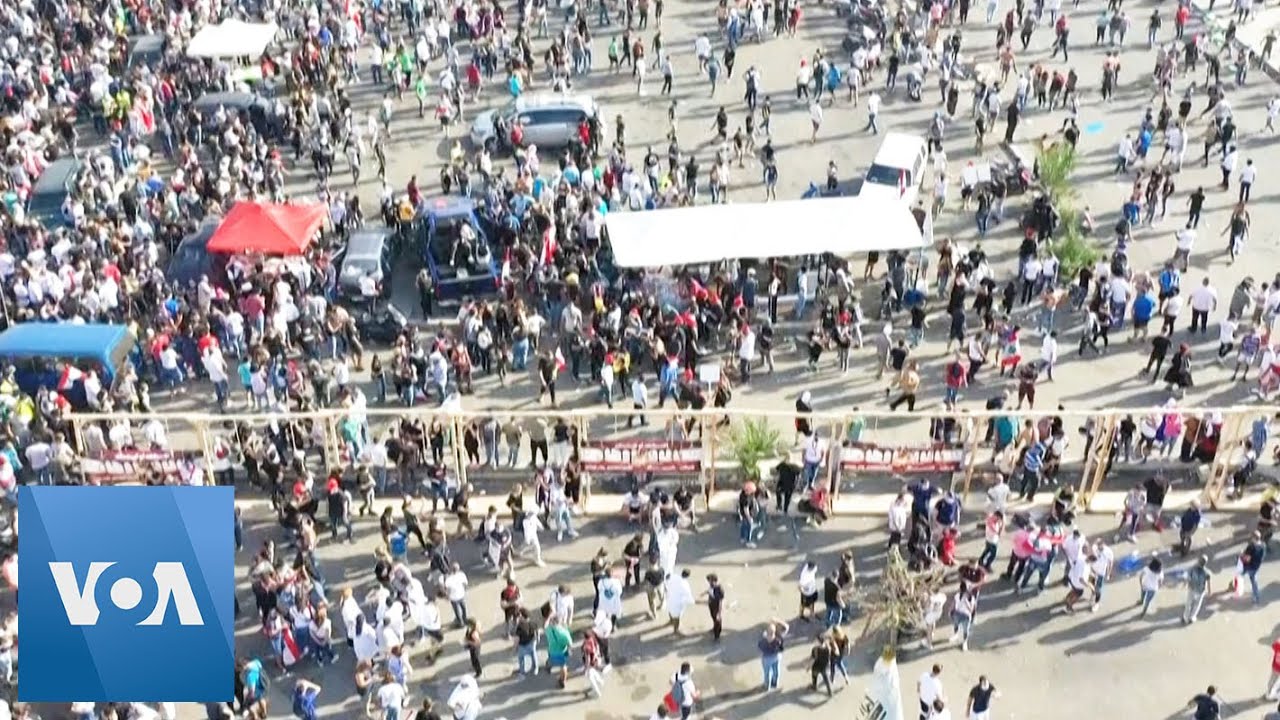 Lebanon: Aerial Shots Show Protesters and Security Forces Clashing in Beirut