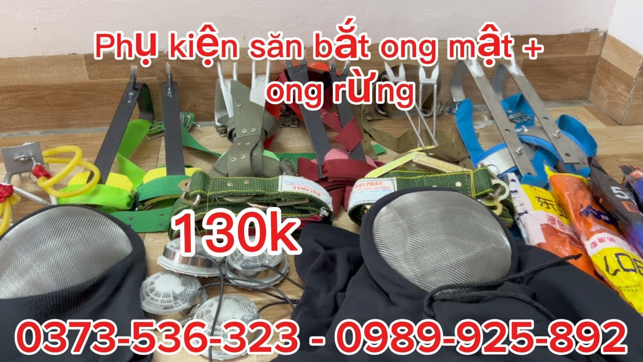 Phụ kiện bắt ong rừng áo bắt ong mật (ong khoái) guốc trèo cây | đai an toàn| túi đựng ong GĂNG TAY