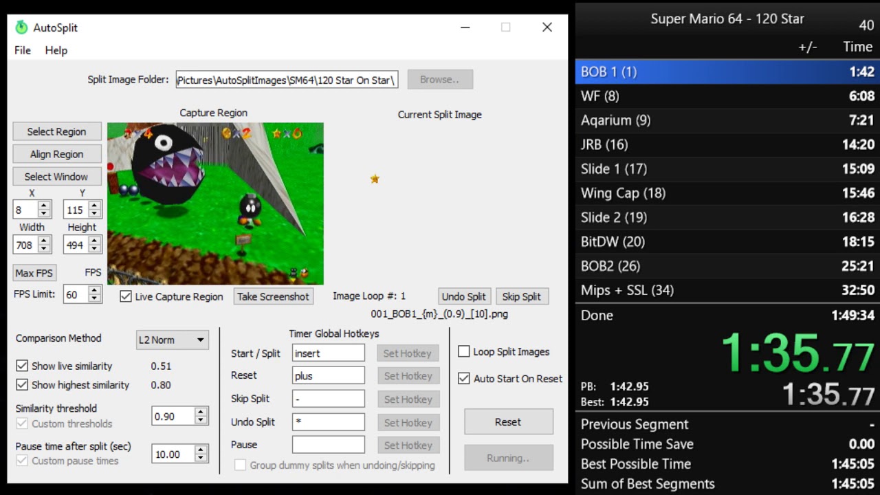 AutoSplit with SM64 example