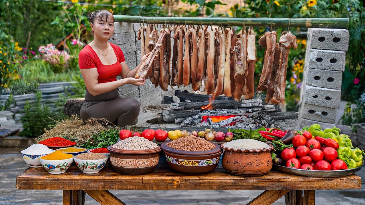 Smoked Pork Making Process - Bring Smoked Fish, Smoked Pork goes to market to sell, Buy A Puppy