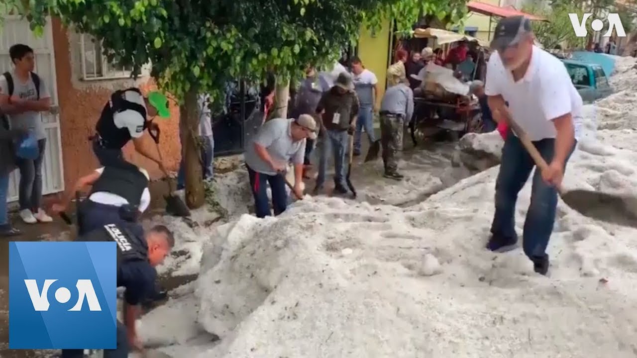 Blanket of Hail Causes Huge Damage in Guadalajara, Mexico
