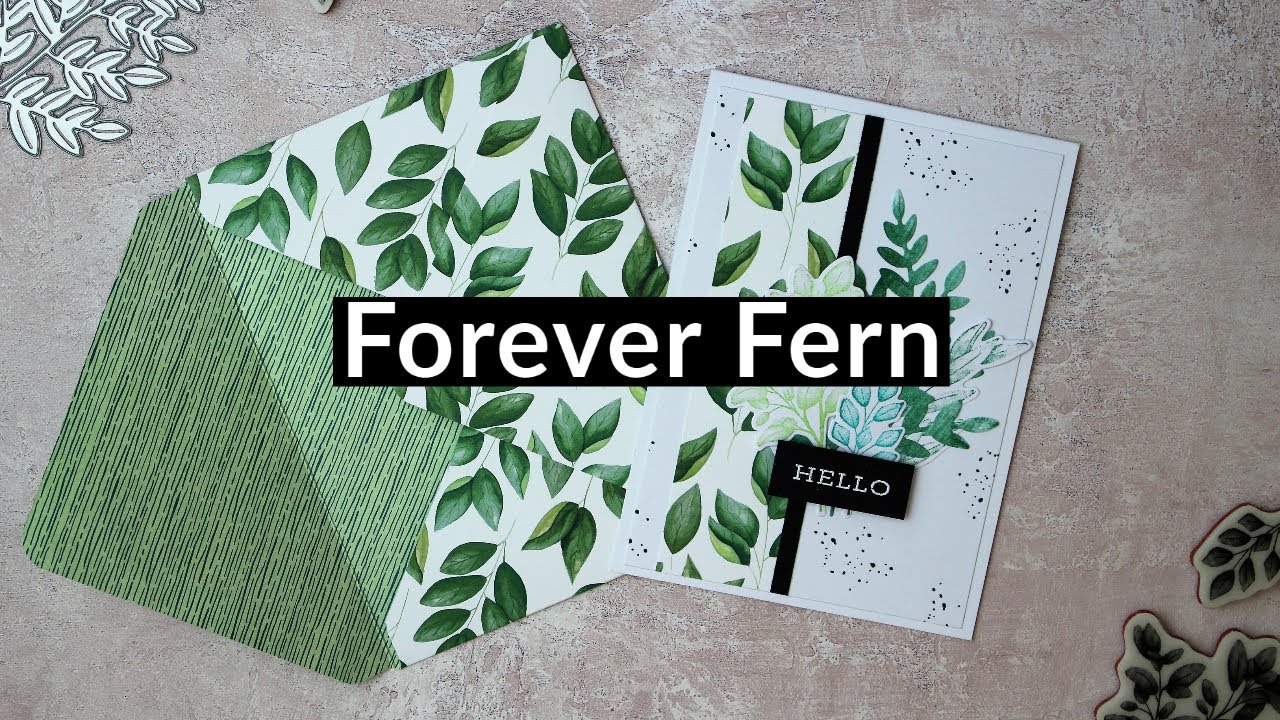 Stampin Up! Forever Fern // Моя первая покупка // Открытка и конверт