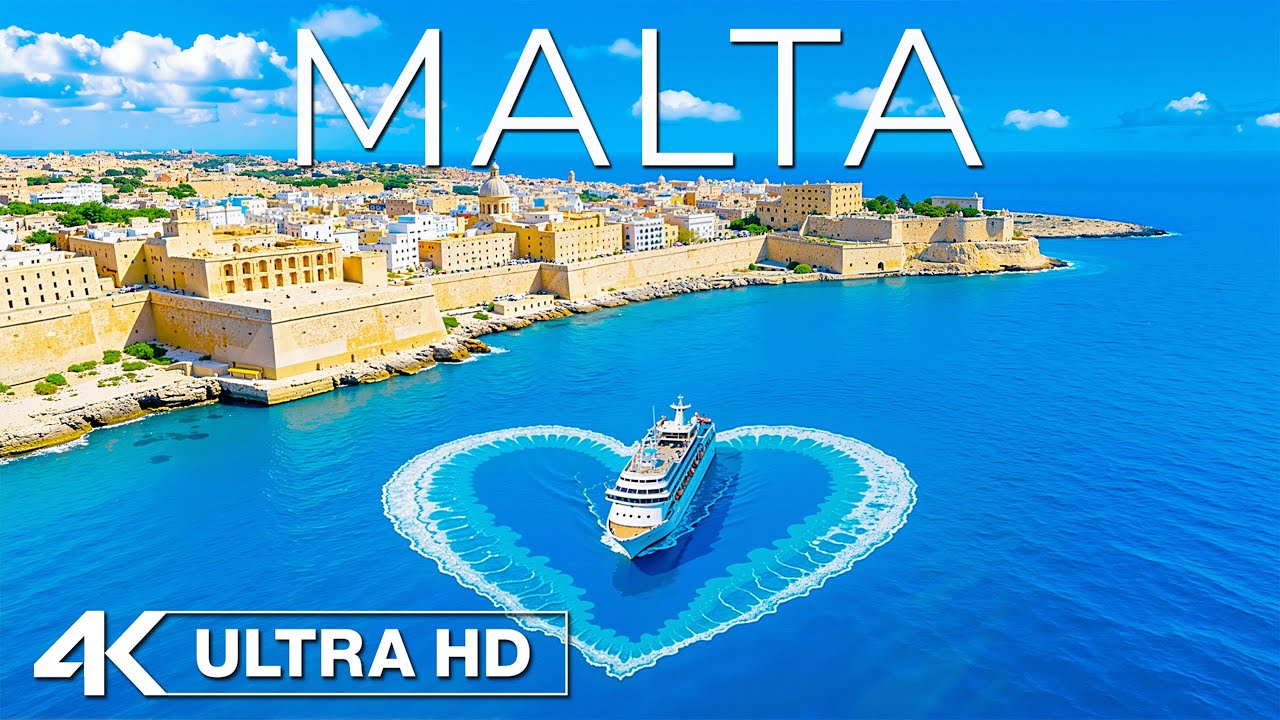 Malta 4K 🌊 Deep Voyage | Turquoise Mediterranean Sea, Historic Coast & Island Escape